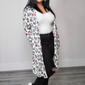 Honeyme Animal Print Long Cardigan